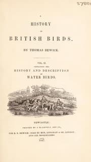 Tapa de History of British birds. The figures engraved on wood