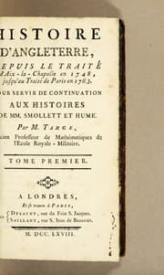 Tapa de Histoire d'Angleterre depuis le Traité d'Aix-la-Chapelle en 1748, jusqu'au Traité de Paris en 1763