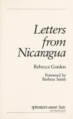 Tapa de Letters from Nicaragua