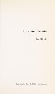 Tapa de Un amour de loin