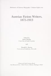 Tapa de Austrian fiction writers, 1875-1913