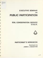 Tapa de Participant's workbook, Executive Seminar on Public Participation