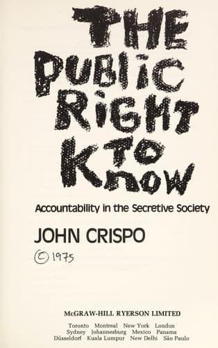 Tapa de The public right to know