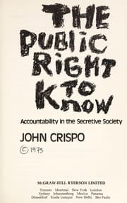 Tapa de The public right to know