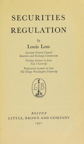 Tapa de Securities regulation