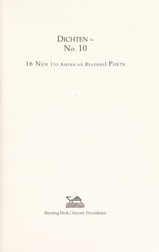 Tapa de Dichten = No. 10