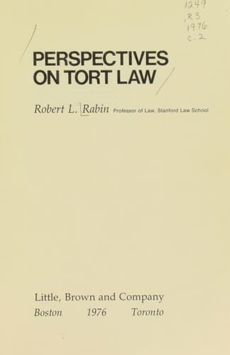 Tapa de Perspectives on tort law