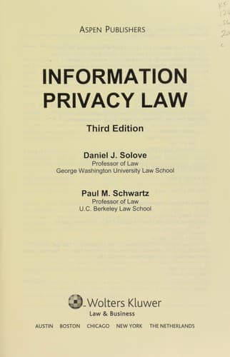 Tapa de Information privacy law