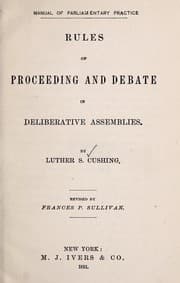 Tapa de Manual of parliamentary practice