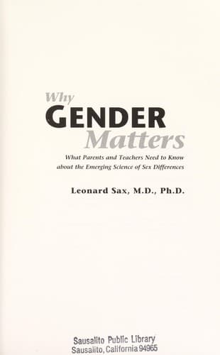 Tapa de Why gender matters