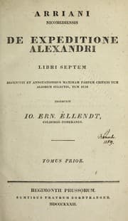 Tapa de De expeditione Alexandri libri septem recensuit et annotationibus maximam partem criticis tum aliorum selectis tum suis instruxit Io Ern. Ellendt