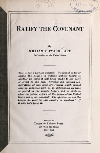 Tapa de Ratify the covenant