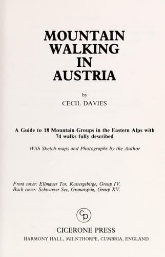 Tapa de Mountain Walking in Austria