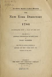Tapa de The New York directory for 1786, illustrated with a plan of the city