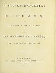Tapa de Histoire naturelle des oiseaux, par le Comte de Buffon