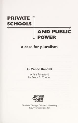 Tapa de Private schools and public power