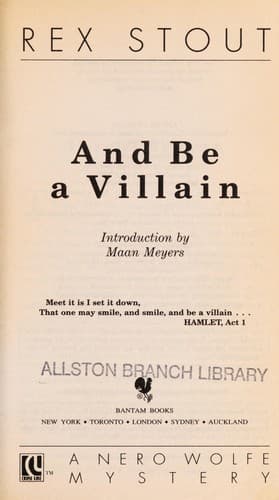 Tapa de And Be a Villain