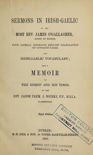 Tapa de Sermons in Irish-Gaelic