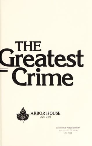 Tapa de The Greatest Crime