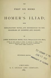 Tapa de The first six books of Homer's Iliad