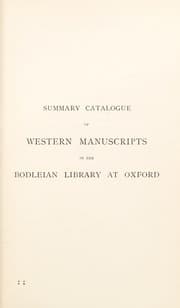 Tapa de A summary catalogue of Western manuscripts in the Bodleian Library at Oxford