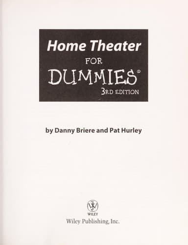 Tapa de Home theater for dummies