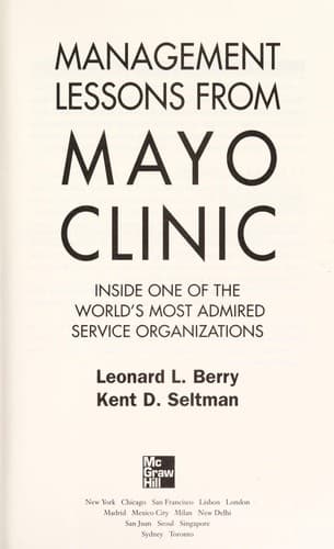 Tapa de Management lessons from Mayo Clinic