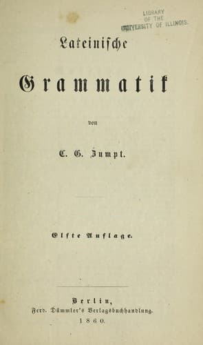 Tapa de Lateinische Grammatik