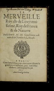 Tapa de La merveille royalle de Louys treisiesme, Roy de France & de Nauarre