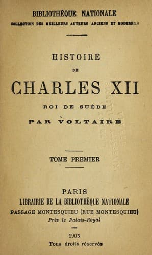 Tapa de Histoire de Charles XII