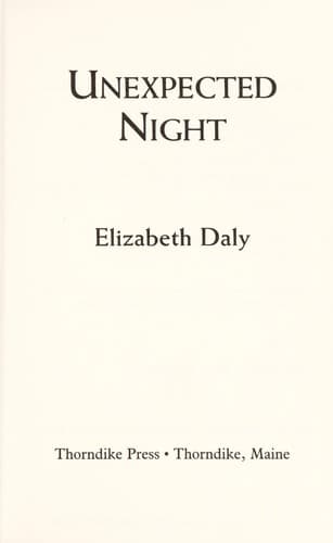 Tapa de Unexpected night