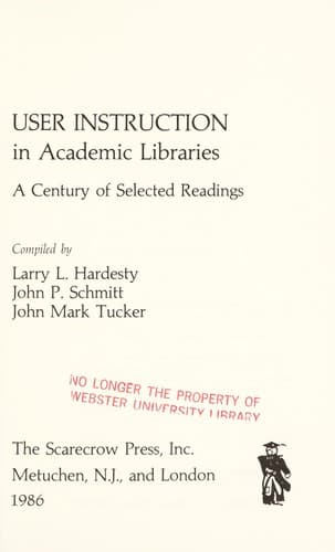 Tapa de User Instruction in Academic Libraries
