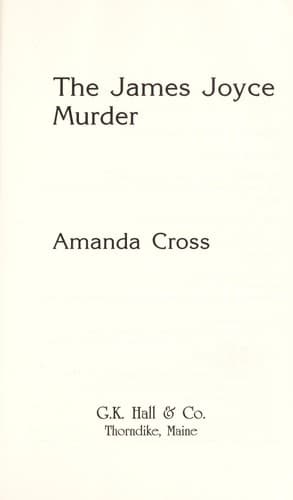 Tapa de The James Joyce murder