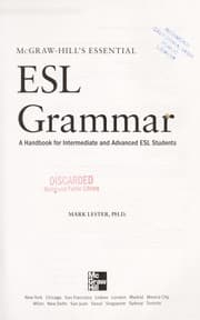 Tapa de McGraw-Hill's essential ESL grammar