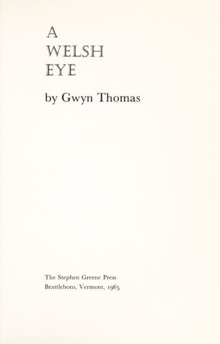 Tapa de A Welsh eye