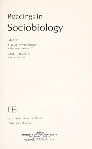 Tapa de Readings in sociobiology