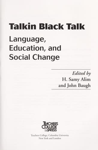 Tapa de Talkin black talk : language, education, and social change