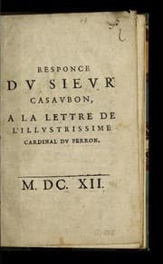 Tapa de Responce du Sieur Casaubon