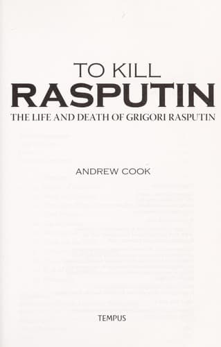 Tapa de To kill Rasputin