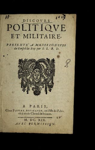 Tapa de Discours politique et militaire