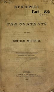 Tapa de Synopsis. The contents of the British Museum