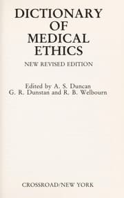 Tapa de Dictionary of medical ethics