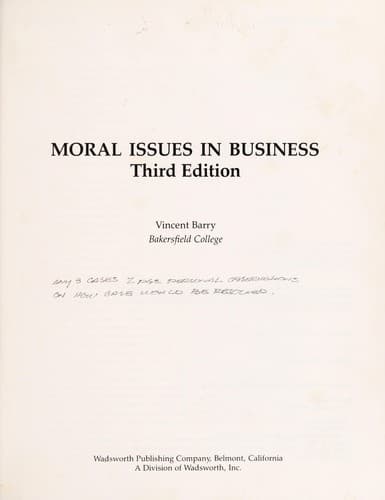 Tapa de Moral issues in business