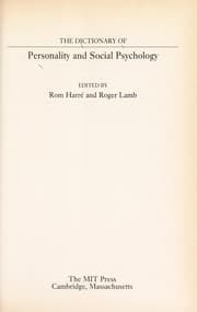 Tapa de The Dictionary of personality and social psychology