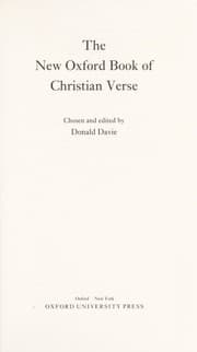 Tapa de The New Oxford book of Christian verse