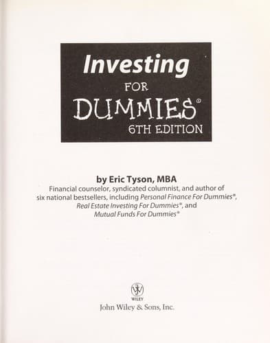 Tapa de Investing for dummies