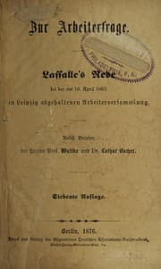 Tapa de Zur Arbeiterfrage