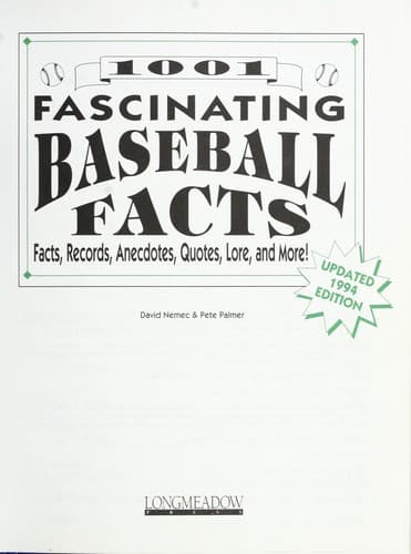 Tapa de 1001 fascinating baseball facts