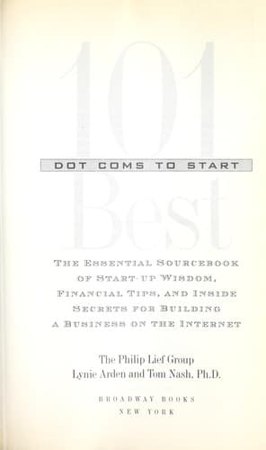 Tapa de 101 best dot coms to start