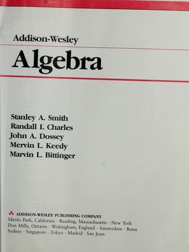 Tapa de Addison-Wesley Algebra